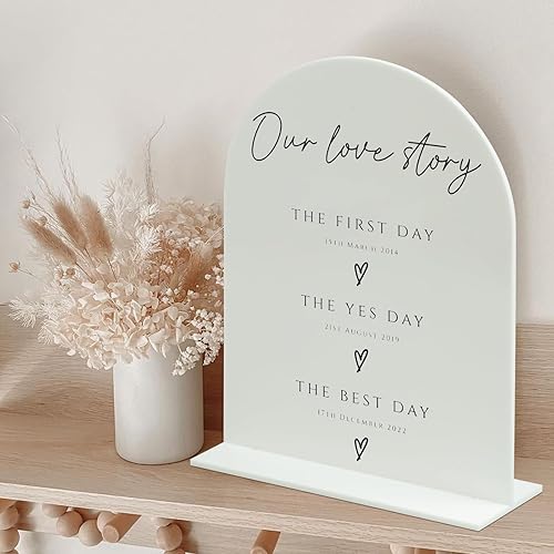 Miniatura 19 de Letrero de arco acrílico con espejo dorado de 5 x 7 pulgadas con soporte, paquete de 10 letreros acrílicos de arco dorado en blanco con base