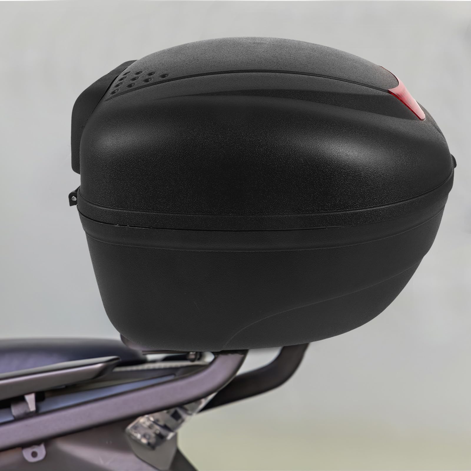 Bauletto per Moto Nero in Plastica Design Riflettente e Capacità Spaziosa, Resistente All'acqua e Usura, per Scooter e Motociclette