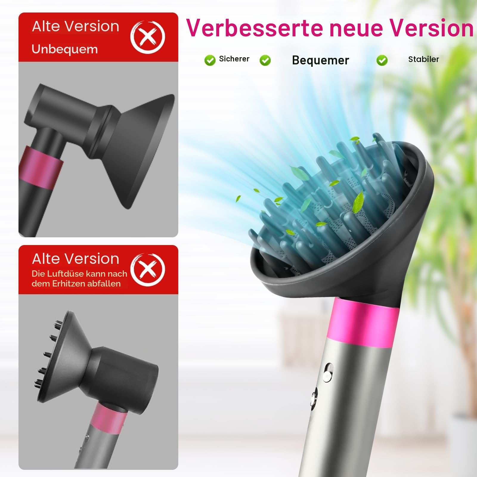 Diffusordüse für Dyson Airwrap Styler Aufsätze, Diffusordüse für Dyson Airwrap HS05 HS01, umwandelbar für Dyson Airwrap Styler in Haartrockner
