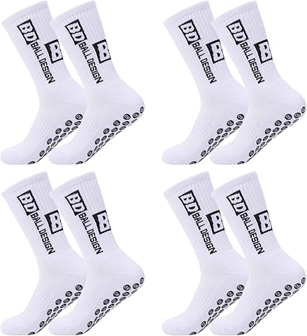 4 pares de calcetines deportivos antideslizantes, transpirables, antideslizantes, calcetines de fútbol para hombre y mujer