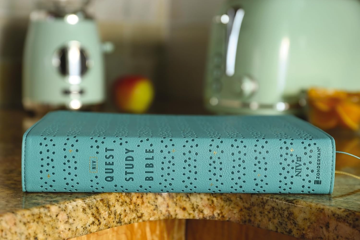 NIV, Quest Study Bible, Personal Size, Leathersoft, Teal, Thumb Indexed, Comfort Print: The Only Q and A Study Bible