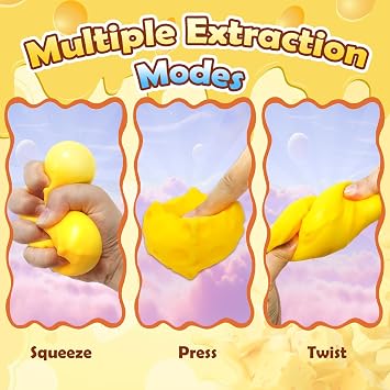 2Pcs 5cm Unbreakable Cute Toys Stress Ball Cheese Block Sensory Toy Relieves Stress for Kids And Adults