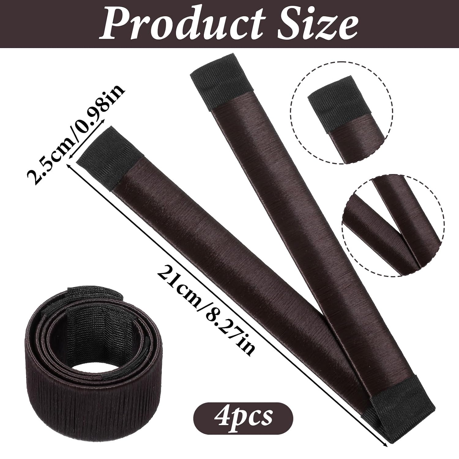 4 pcs Hairagami Bun Maker, Easy Bun Hair Bun Maker, Hair Bun Maker for Long Hair With Metal Frame for Strong Hold All Day, Simple 3-Step Design
