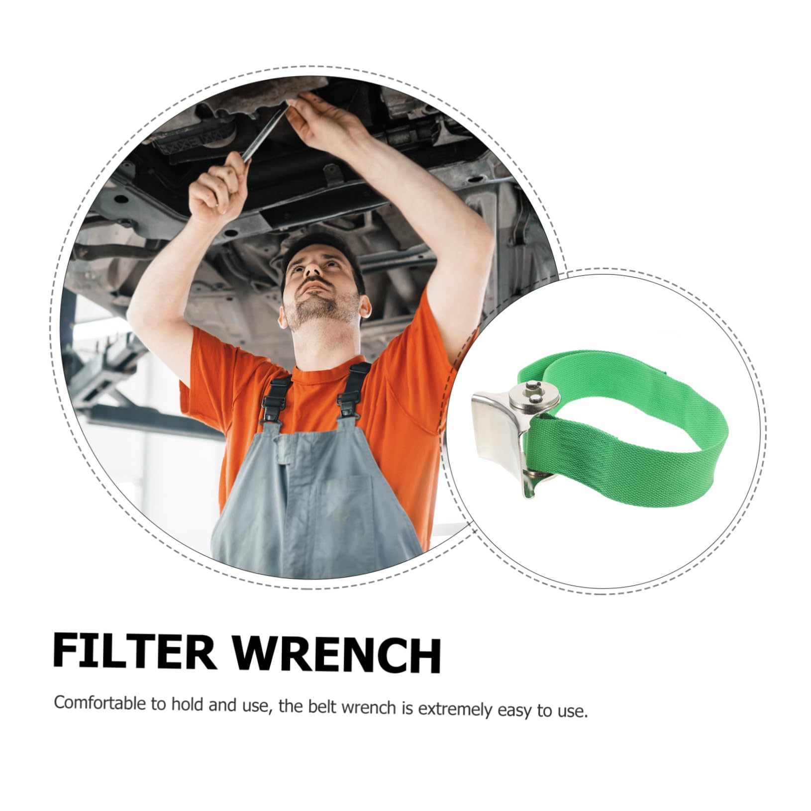 2 Stück Gurtschlüsselsatz aus Grünem Canvas mit Edelstahl Ergonomisches Design und Kompakte Größe für Ölfilter bei Motorradreparaturen und Auto Reparatur