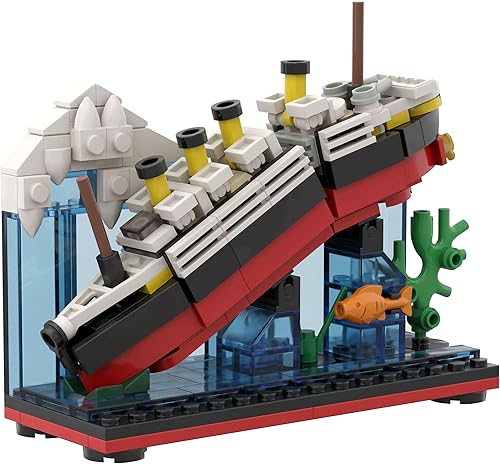 Miniatura 4 de BeeEtMoc 247pcs MOC RMS Cruise Sank Titanic Break in Half Toy Building BlocksWith Case Building Blocks Ship Boat Kits Model Construcrion Sets (M1722)