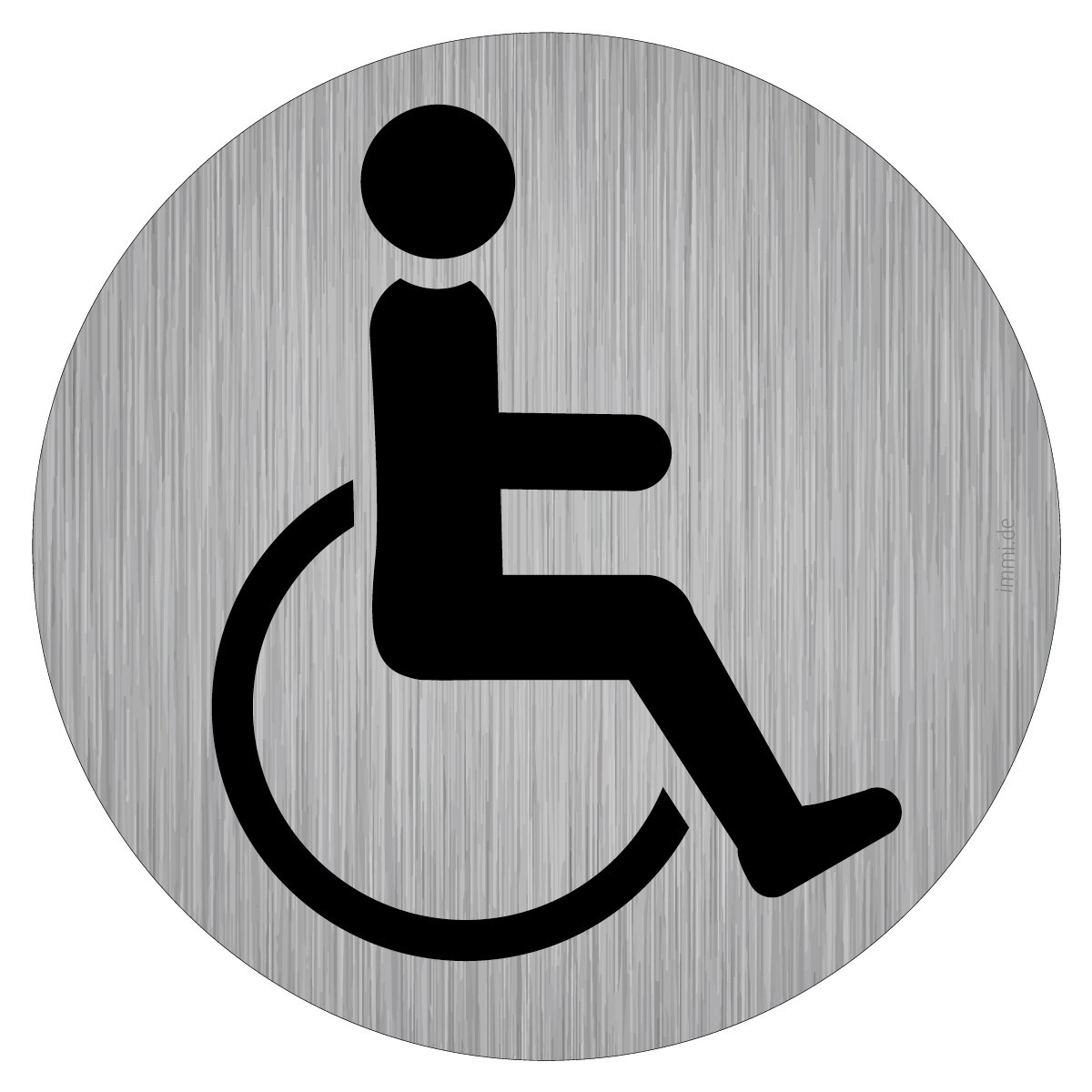 immi WC-Beschilderung, Behinderten Rollstuhlfahrer Aufkleber, 95mm Ø