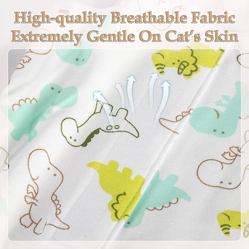 Miniatura 20 de ANWA Traje de Recuperación para Gatos - Mameluco Transpirable para Gatos Después de Cirugía para Hembras, Traje de Recuperación Post-Cirugía