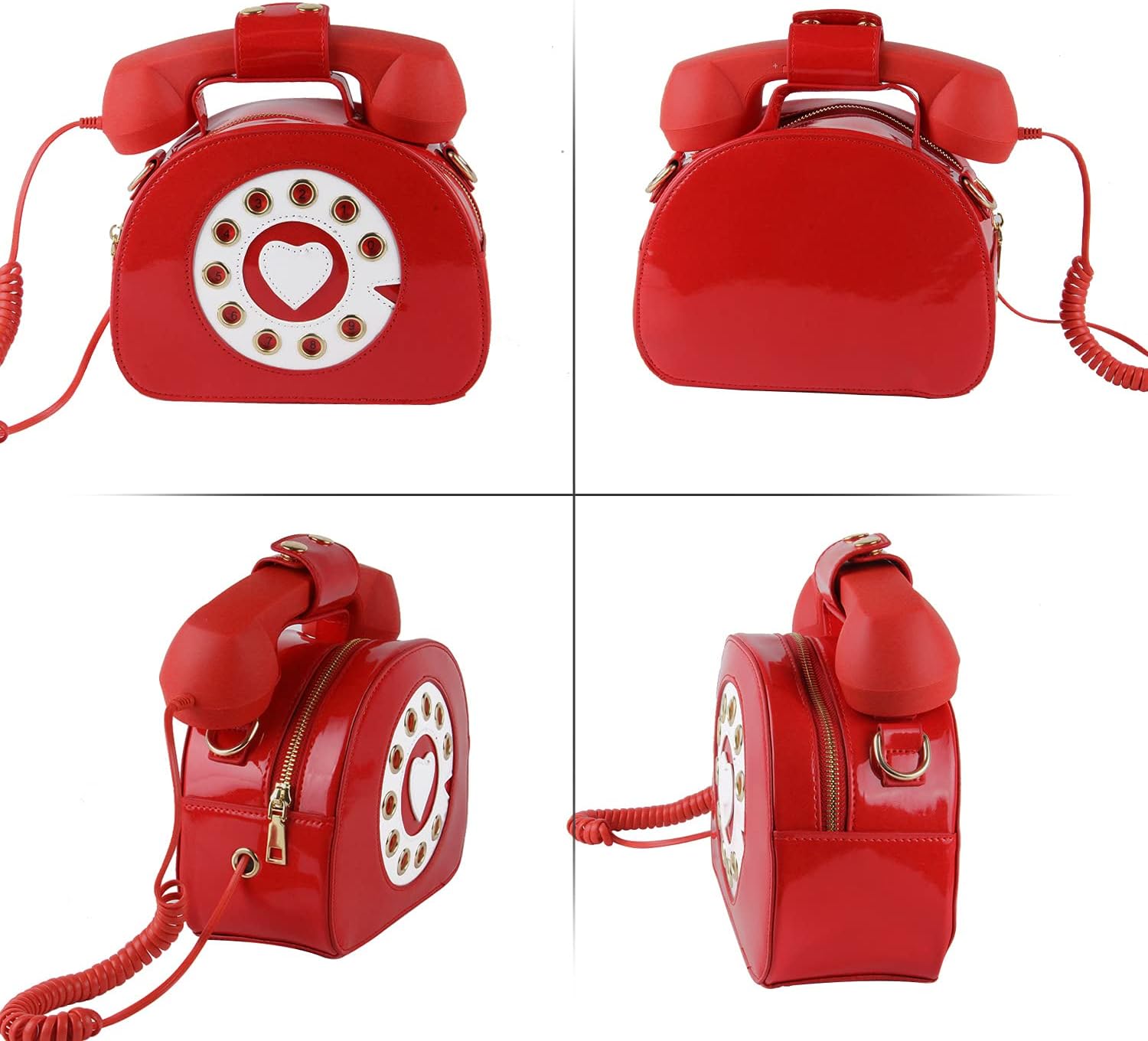 Oweisong Fun Telephone Purse for Women Novelty Pink Phone Tote Handbags Top Handle Shoulder Crossbdoy Bag - Image 2