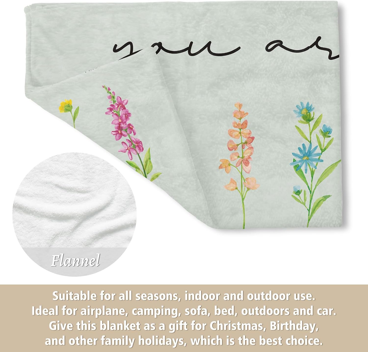 Christian Gifts for Women Birthday, Christian Blanket with Flowers