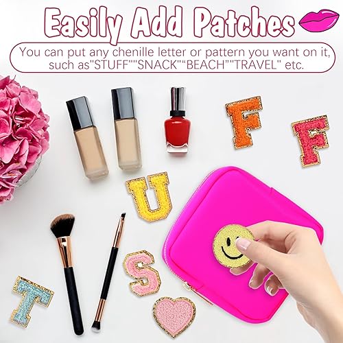 Miniatura 6 de MOORIIY Bolsa de maquillaje, bolsa de almacenamiento de artículos de aseo de viaje de nailon, bonita bolsa de cosméticos para mujeres y niñas,