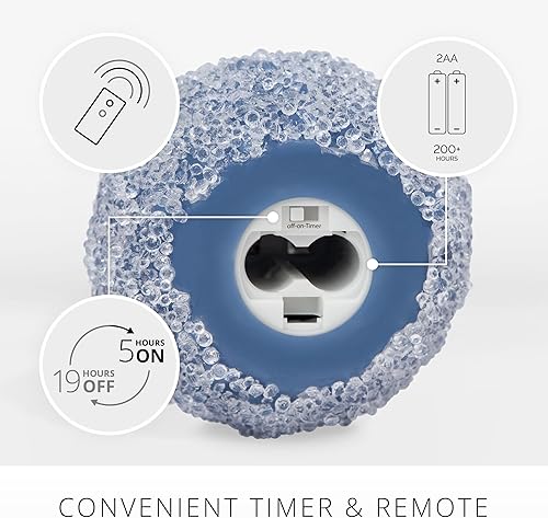 Miniatura 3 de Luminara Vela sin llama esfera de cuentas de cristal blanco vela LED de cera real sin perfume temporizador centro de mesa de decoración navideña