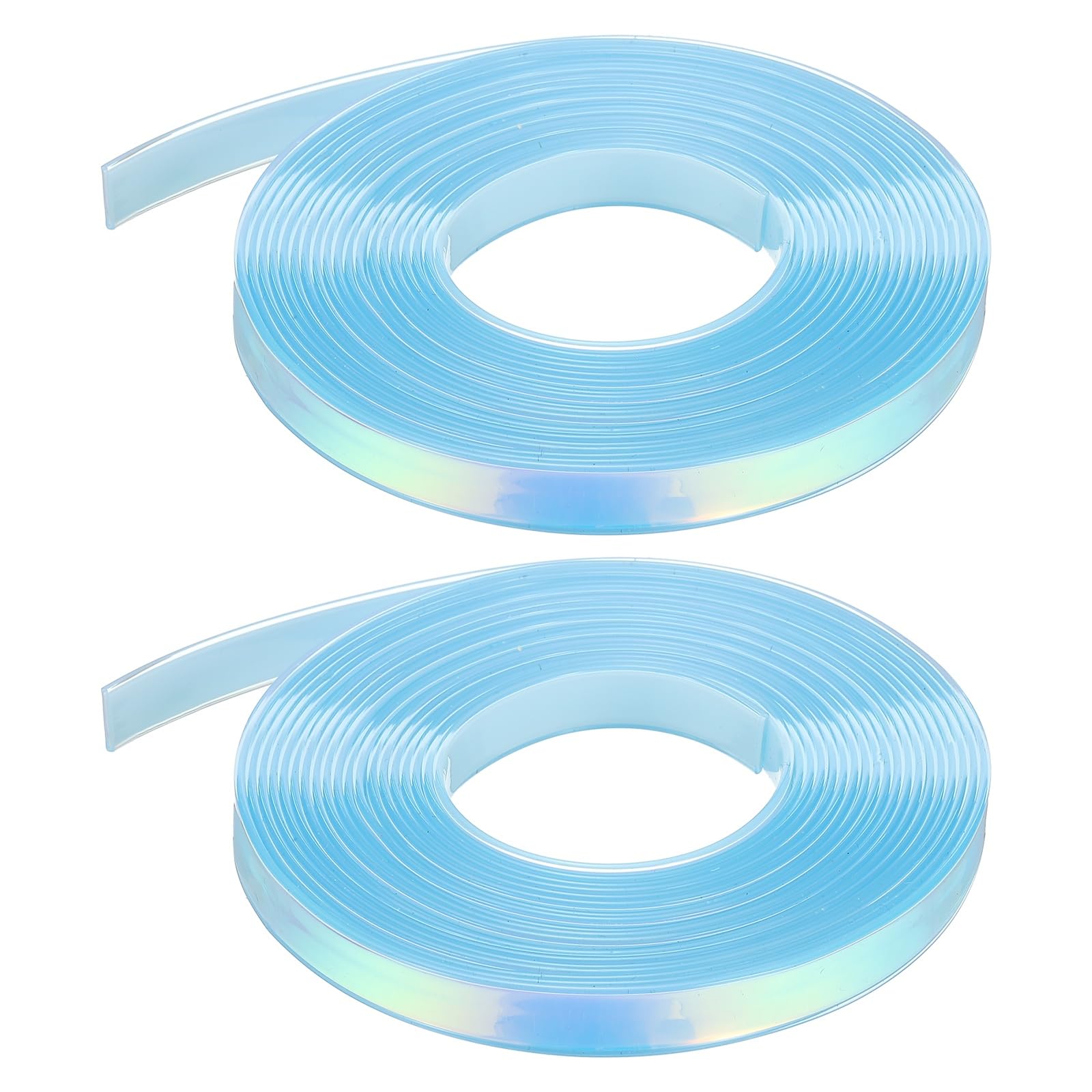 Cordón de silicona de 12 mm reflectante para ropa y llaveros en color azul claro