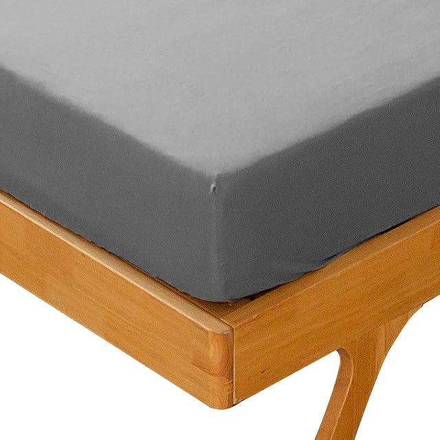 Kono Fitted Sheets Single Bed 90gsm Brushed Microfiber with 25cm Deep Pocket(Dark Grey, Single)