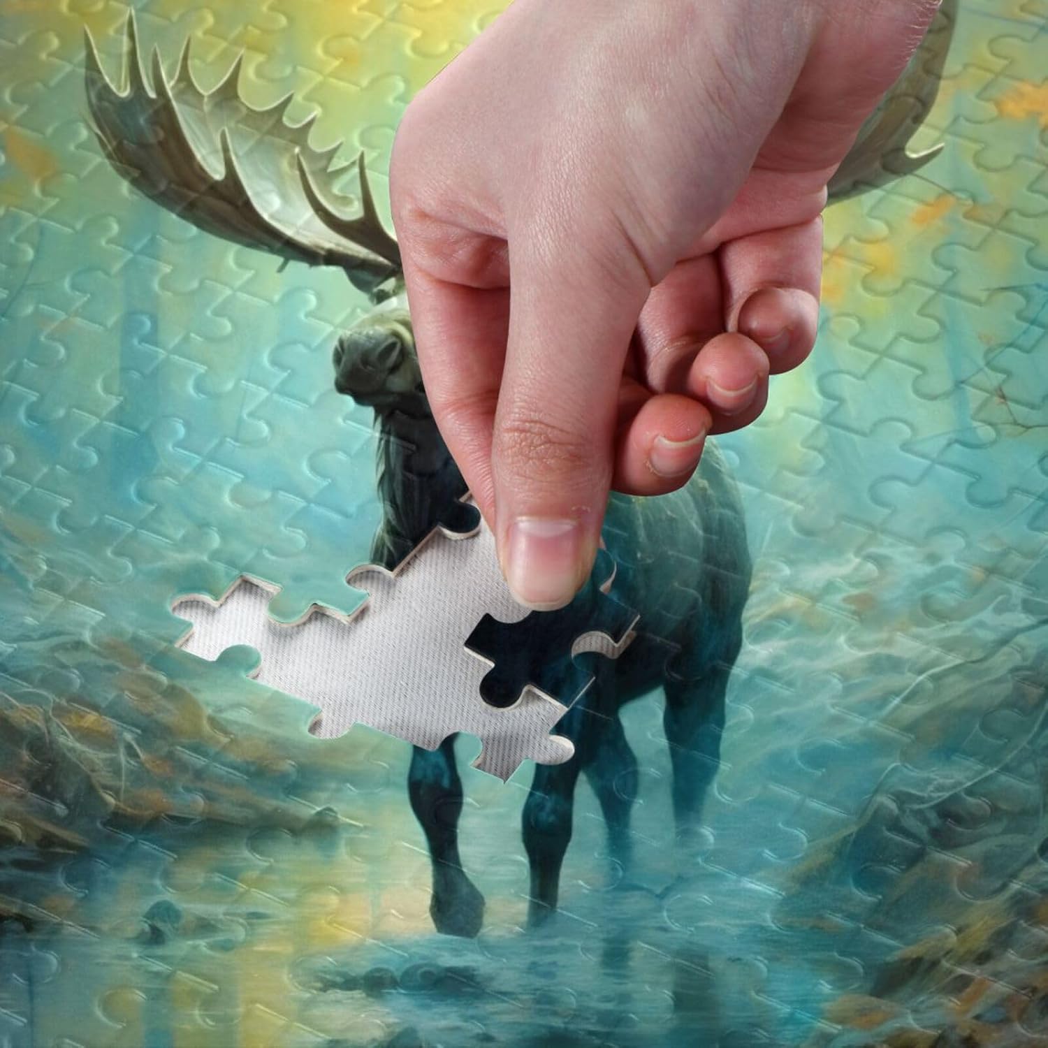Moose Mystic Forest Jigsaw Puzzles 500 Pieces for Adults Families Zigsaw Puzlle Game 20.5 × 14.9 in