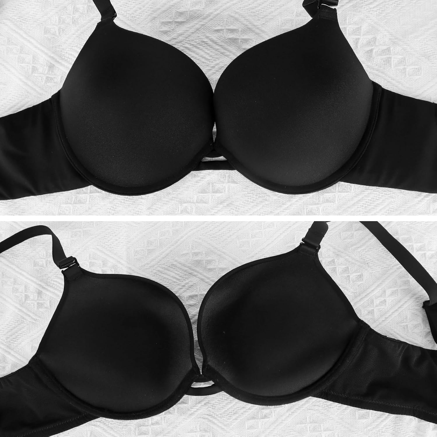 Push Up Thick Padded Plunge Underwire T Shirt Lace Bra Lift Support for Women Add One Cup - Image 5