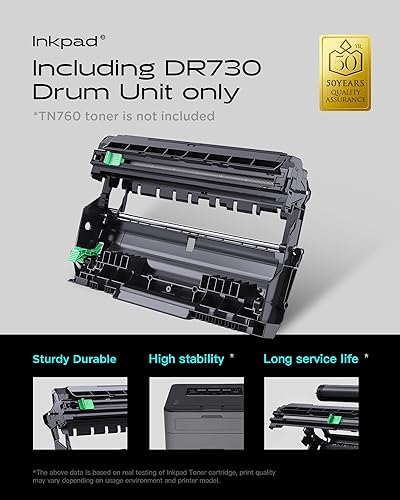 Miniatura 5 de iNKPAD DR730 Unidad de tambor compatible con 2 unidades (no tóner) de repuesto para Brother DR-730 Unidad de tambor compatible con impresora