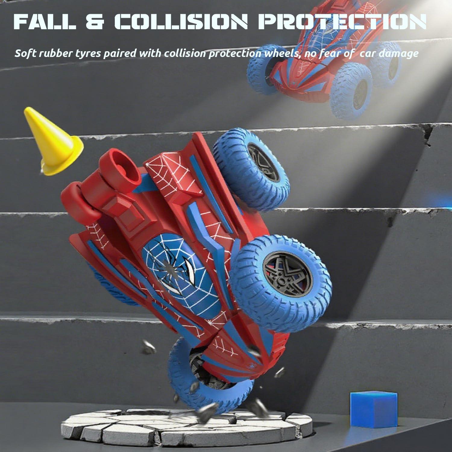 SHAREMI Zdalnie sterowany samochód dla dzieci 3, 4, 5, 6, 7, 8, 9, 10 lat, RC samochody zabawki prezent urodzinowy dla chłopców dziewcząt