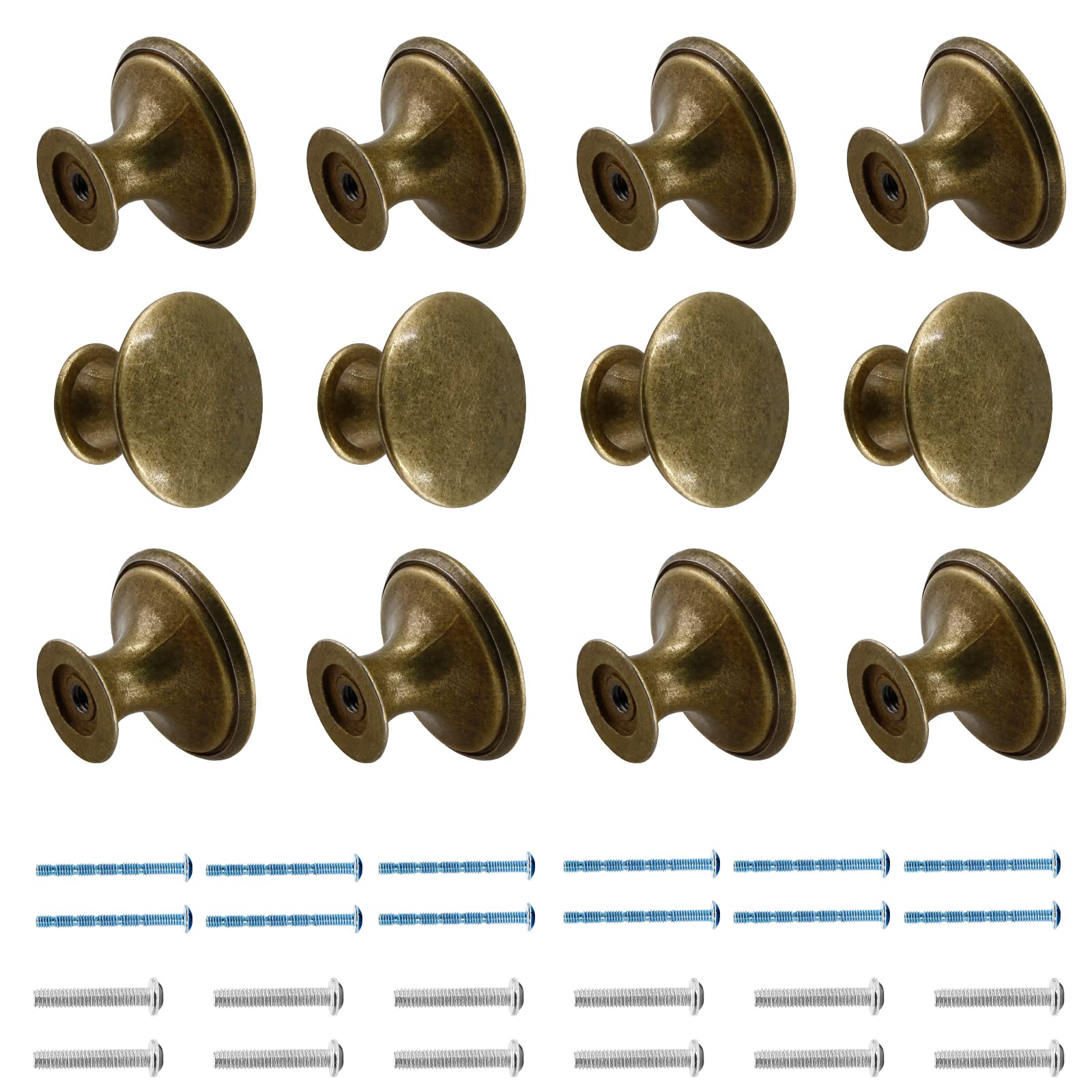 Brass Cabinet Knobs - 12 Pack -2