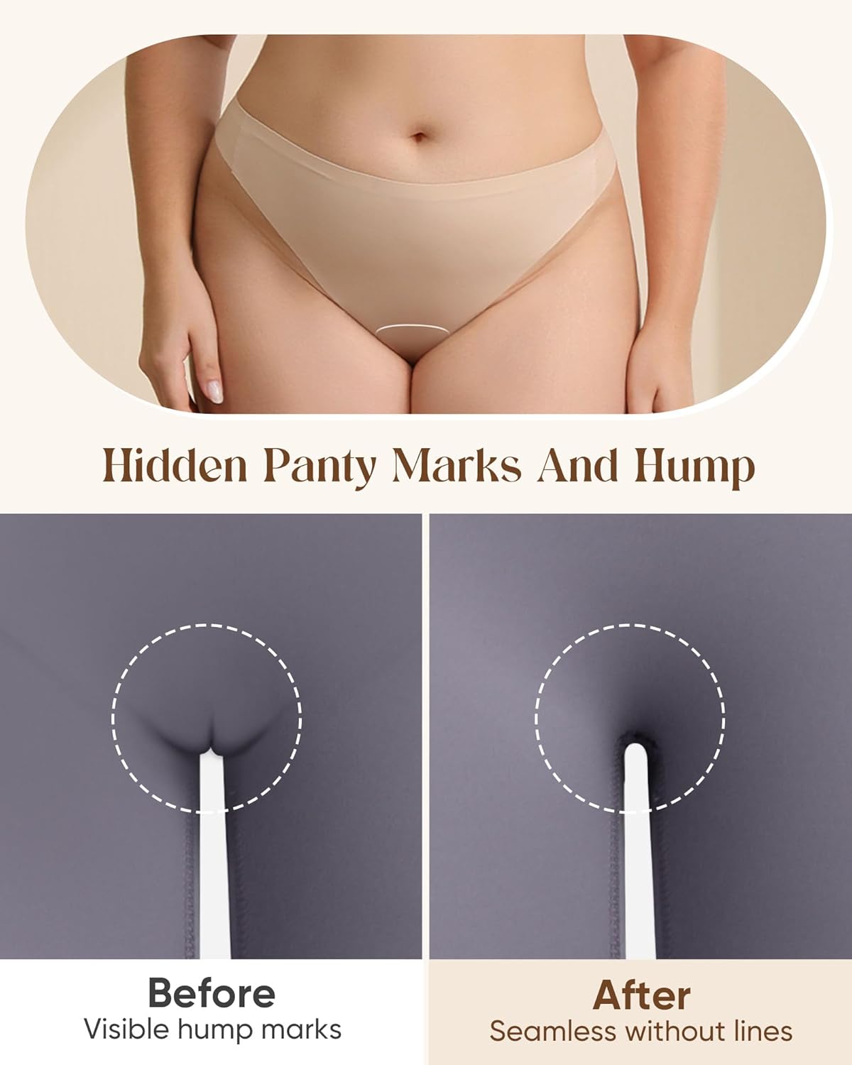 Seamless Workout Thongs for Women Invisible Thong Panty Liners G-String Thongs Underwear - Image 2