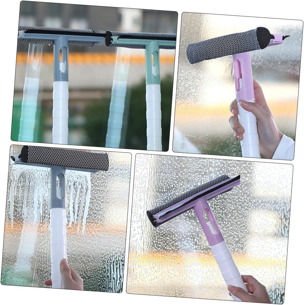 BlissCart 3 In 1 Spray Window Cleaner Mesh Cleaning Brush & Wiper with Attached Spray Bottle, Household Cleaning Supplies. 2
