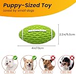 Small Squeaky Dog Toys, Rubber Puppy Football Toy for for Aggressive Chewers, Durable and Interactive Dog Toys for Small Dogs, Tough Fetch Dog Ball Toy, Green, Small