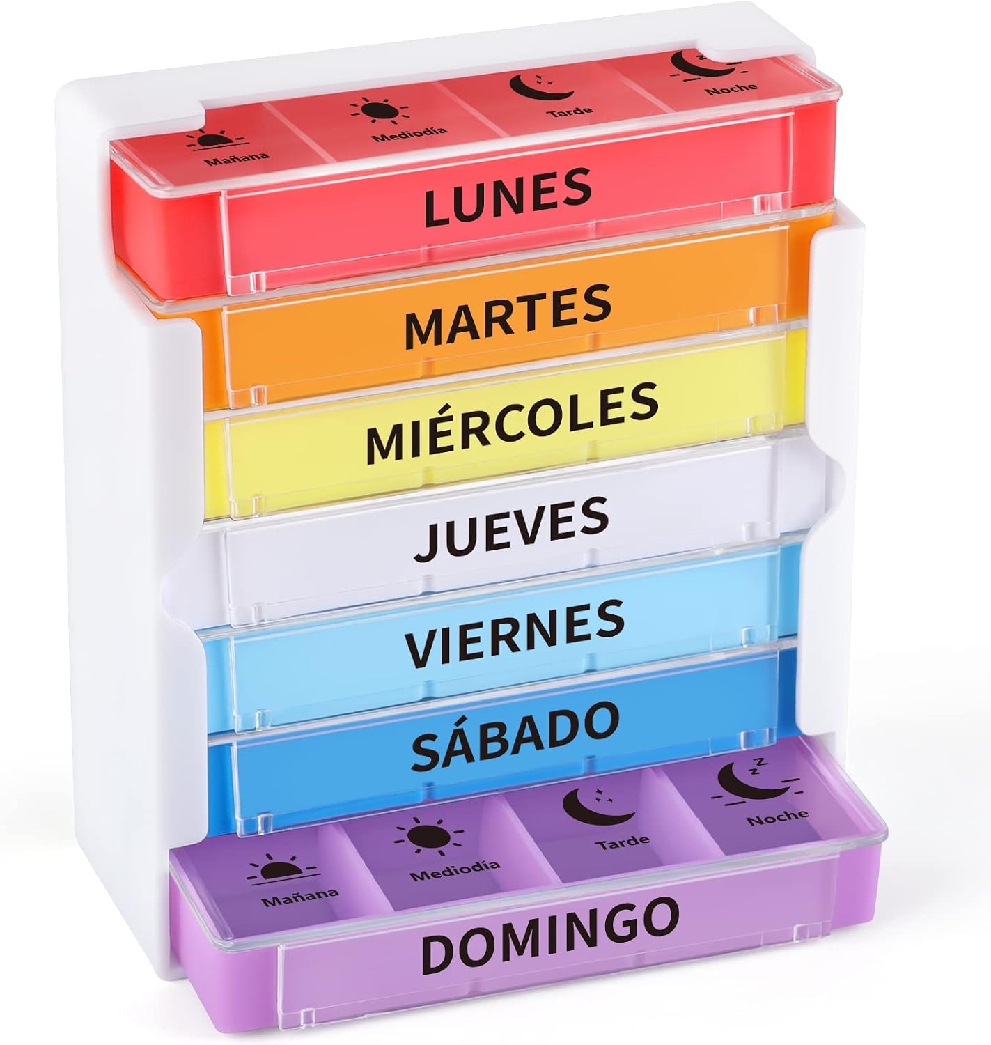 Opret Pastillero Semanal 4 Tomas Español para Viaje