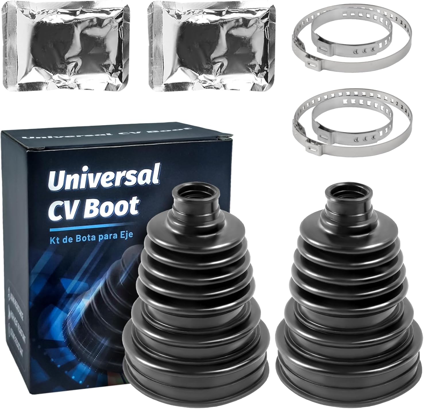 CV Boot Repair Kit,Fits Shaft Size 26mm to 34mm?2PCS CV Axle Boot Repair Kit,Universal Tie Rod Boot for Most Vehicle,CV Joint Gaiter Boot Replacement Fit for 19mm to 24mm Shafts,Silicone 2PCS CV Boot