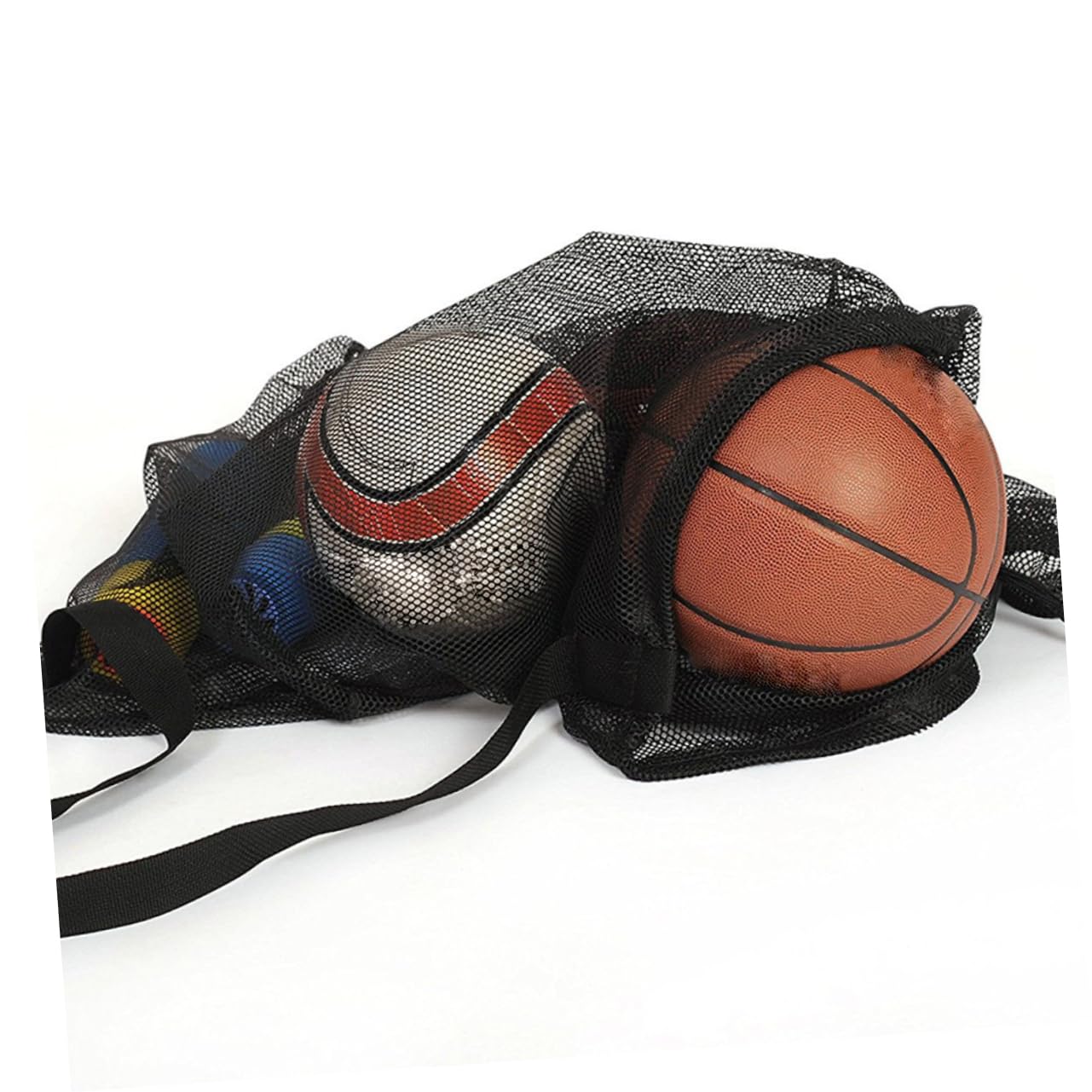 BESPORTBLE 2pezzi Borsa Sportiva Rete Per Palloni Sacchetto Tracolla Per Calcio Basket e Pallavolo Capacità Design Resistente e Pratico Per Uso Quotidiano