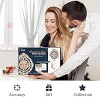 Vista 8 de ROKR Rompecabezas de madera 3D para adultos, reloj de rompecabezas de madera, kits de modelos de construcción mecánica, kits de modelos