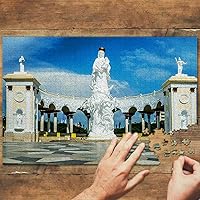 Vista 2 de Monumento a la Virgen Maracaibo Venezuela rompecabezas de 1000 piezas de recuerdo de viaje de madera