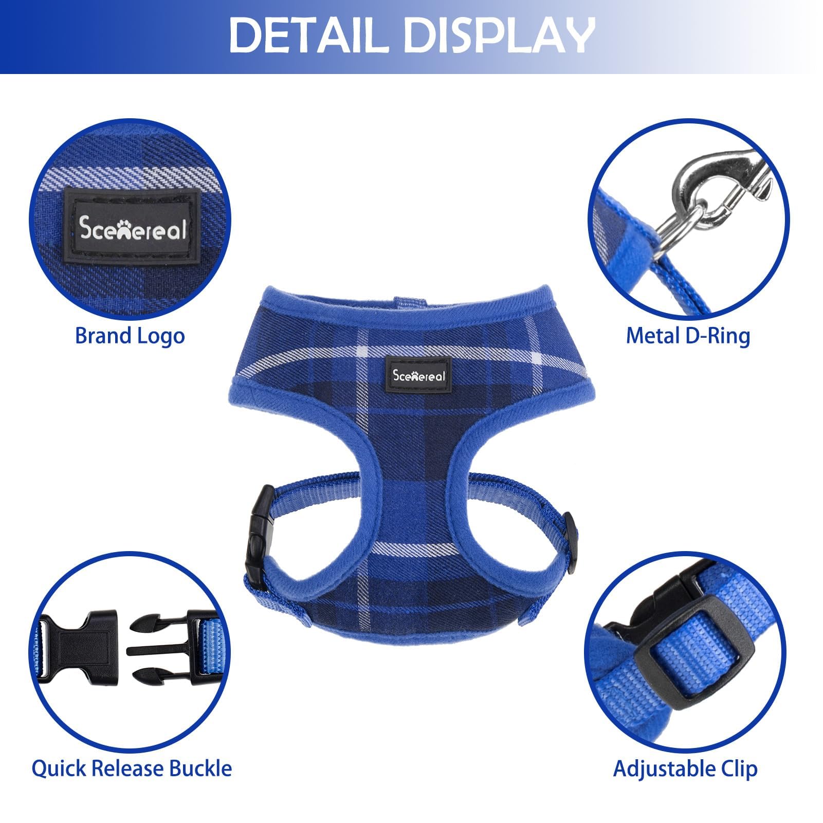 SCENEREAL Puppy Dog Harness with Leash Set for Small Medium Sized Dogs Soft Mesh Step in Pet Harnesses and Leash - Image 3