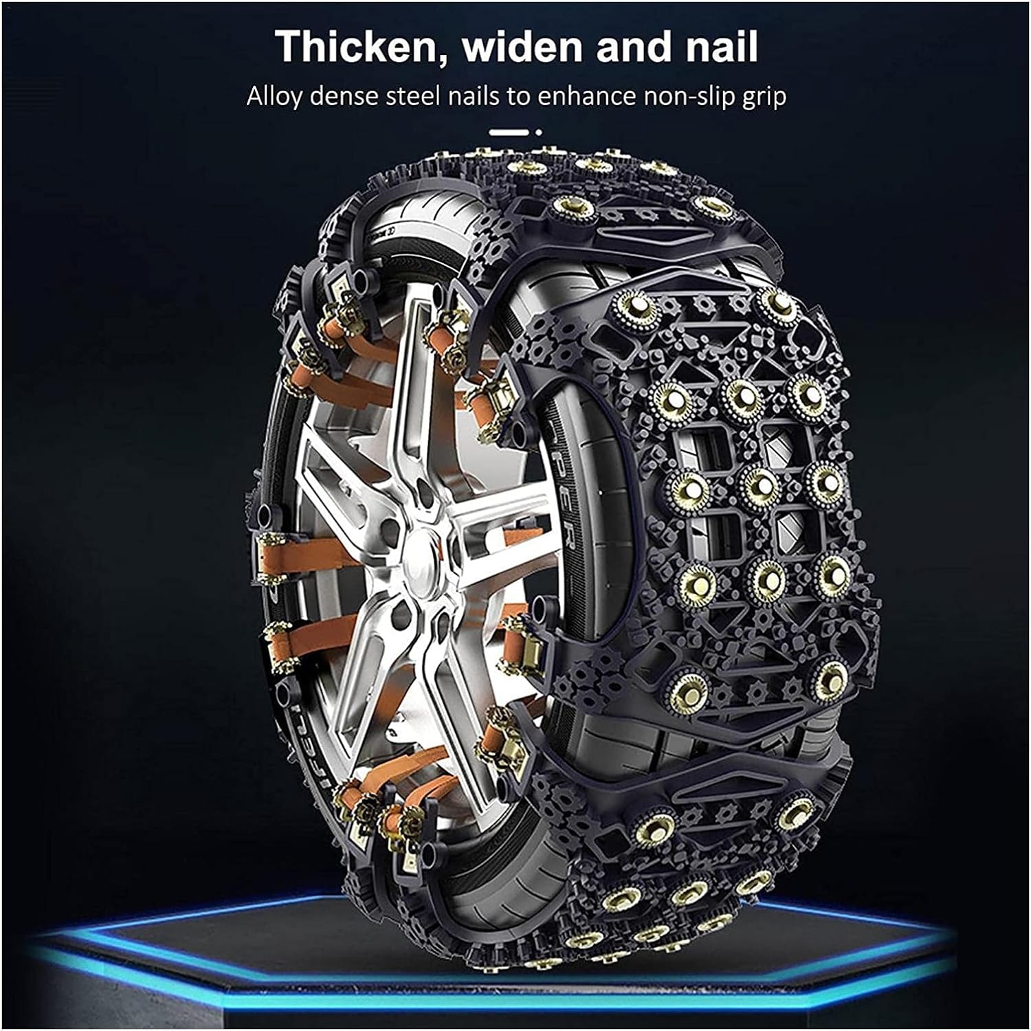 6 Pcs Car Snow Chains, Upgraded Adjustable Anti Slip Strong Durable All Season Snow Tire Chains for Truck Winter Universal Tire Security Chains Favorable(Black)