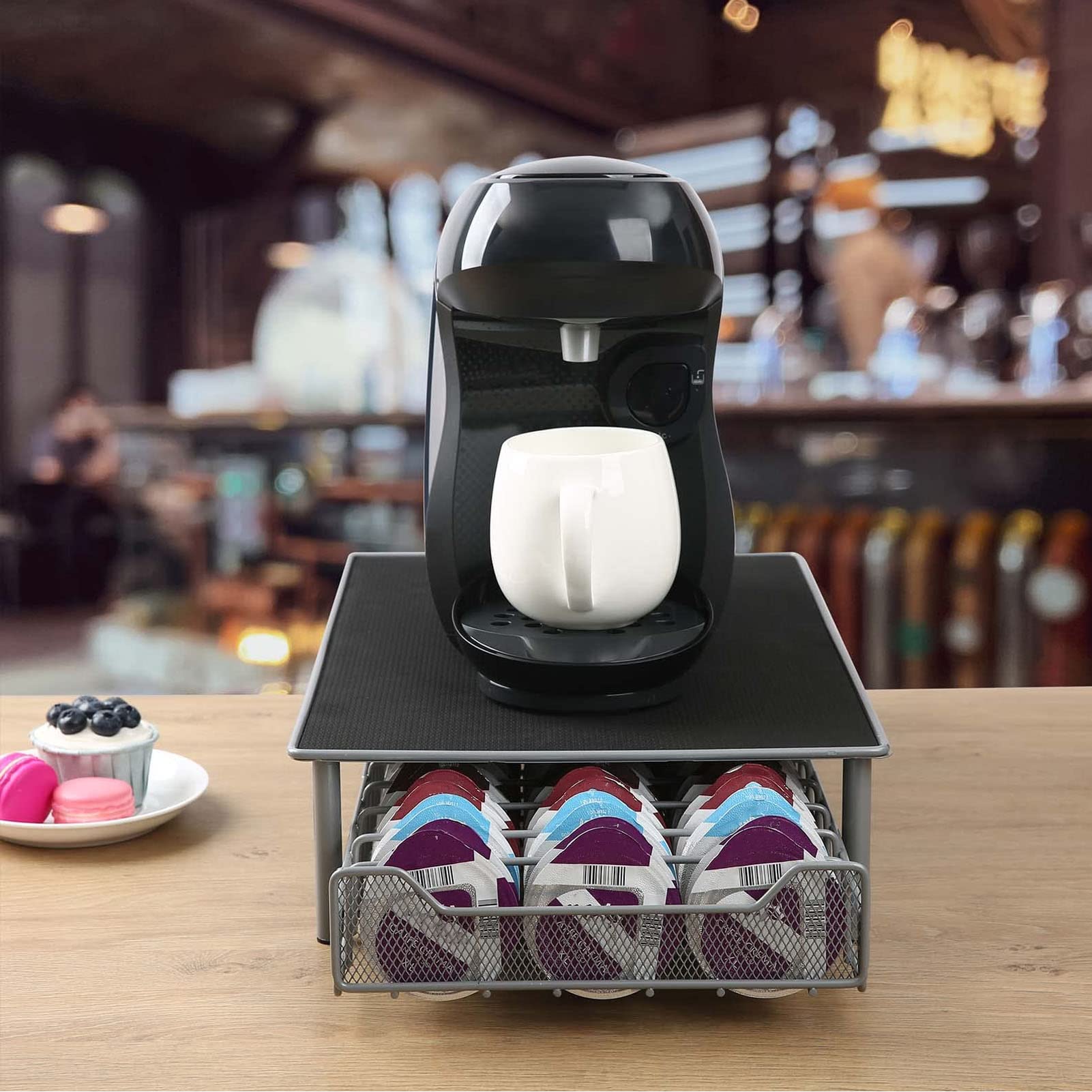 Cassetto Portaoggetti per Capsule di caffè, Porta 60 Cialde per Tassimo, Bancone della Cucina Salvaspazio (-3118230037512)