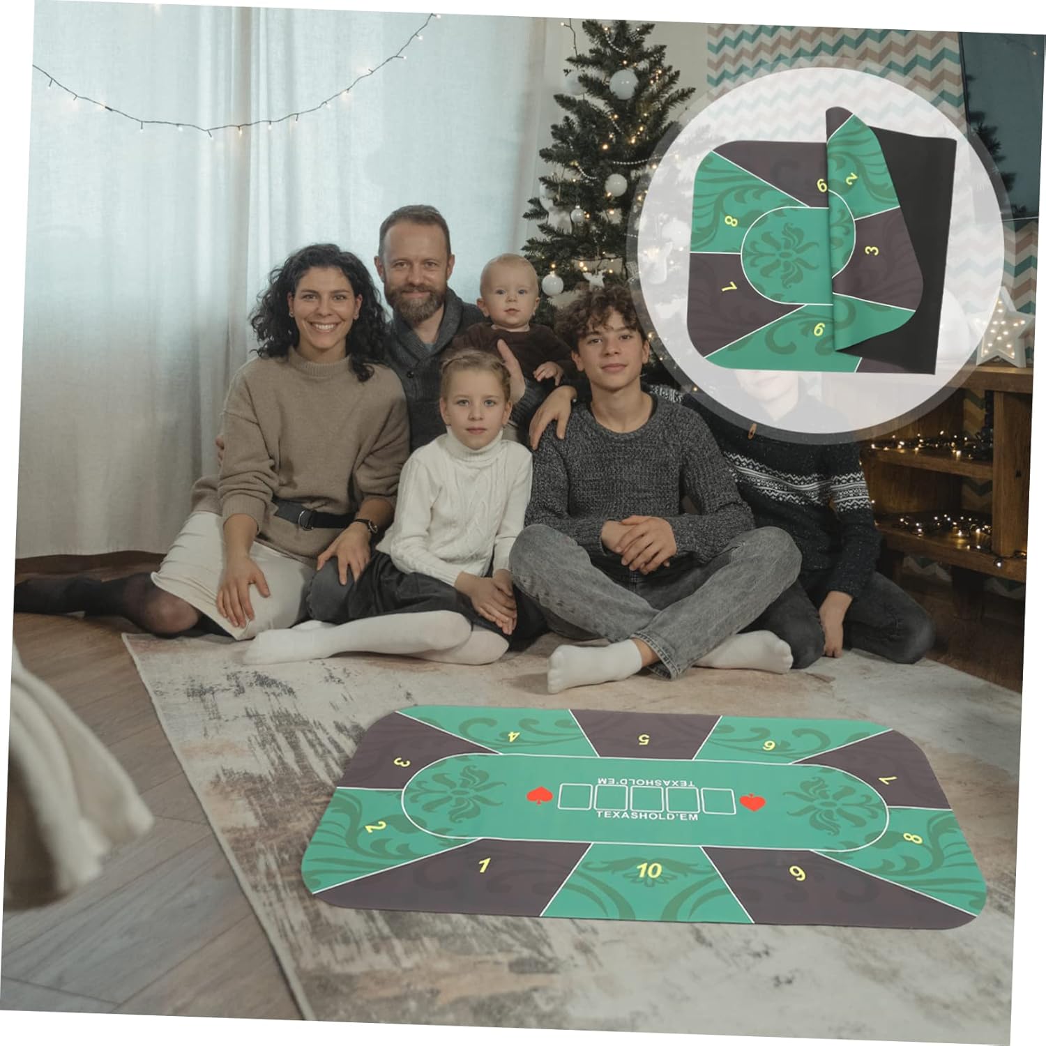 Household Poker Table Cover Rubber Mat for Family Games Non-Slip Game Table Cloth