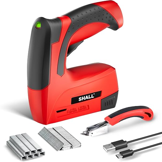 SHALL Juego de clavadora inalámbrica de 4 V (2 en 1), grapad
