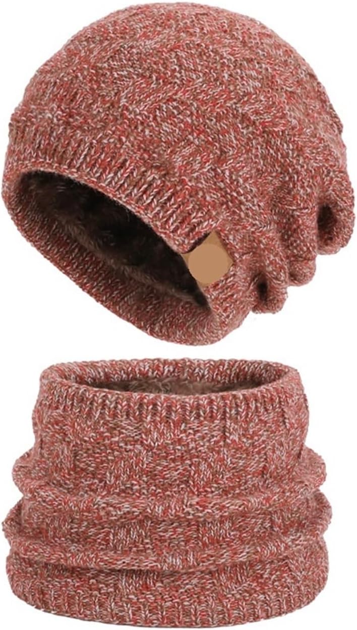 3pc Winter Hat Scarf Glove Set Knitted Outdoor Warm Ear Protection Thickened Cap