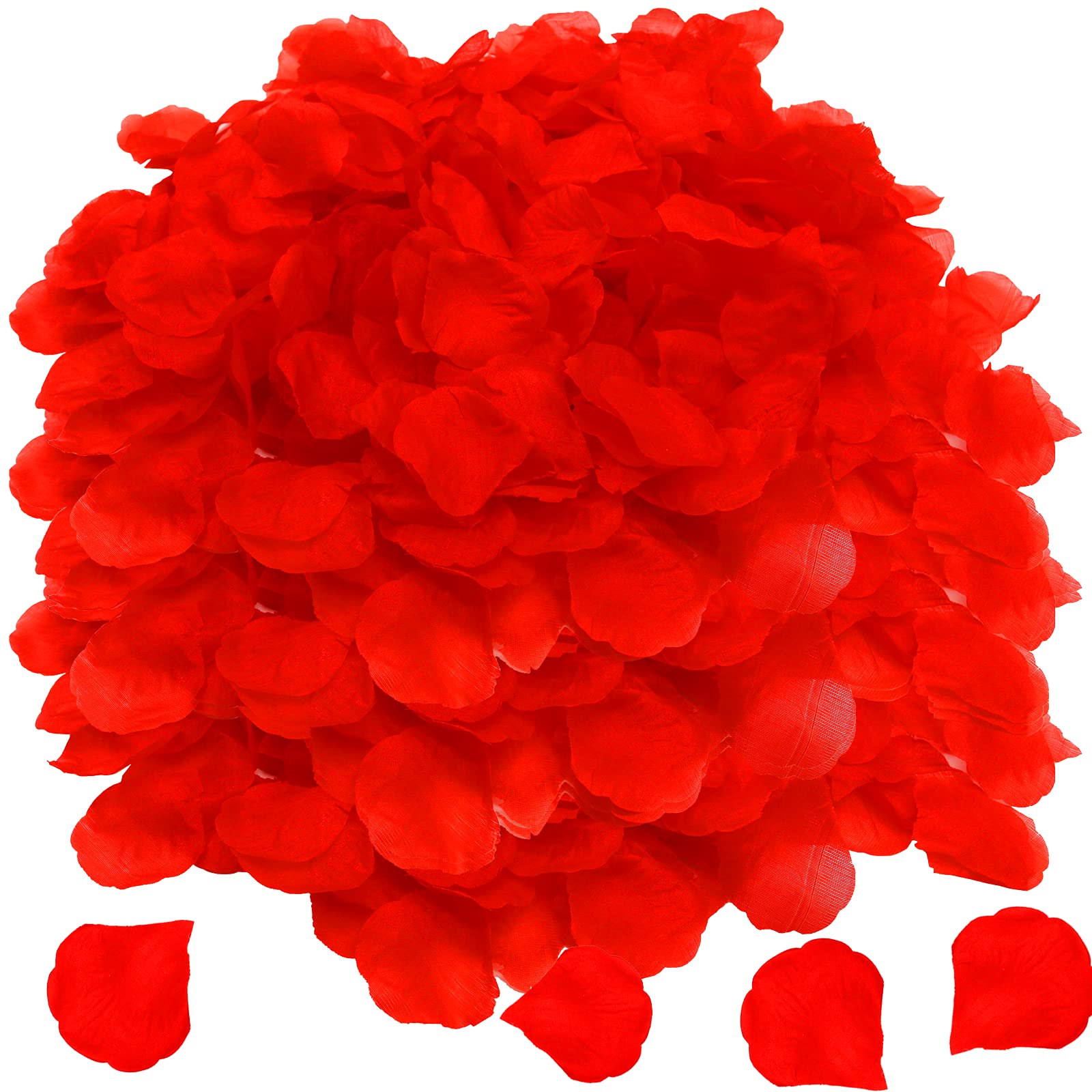 OWLKELA 5000 Piezas Pétalos Rojas Artificiales, Pétalos Rojas - Día de San Valentín, Boda, Centro de Mesa, Cumpleaños, Ambiente Romántico