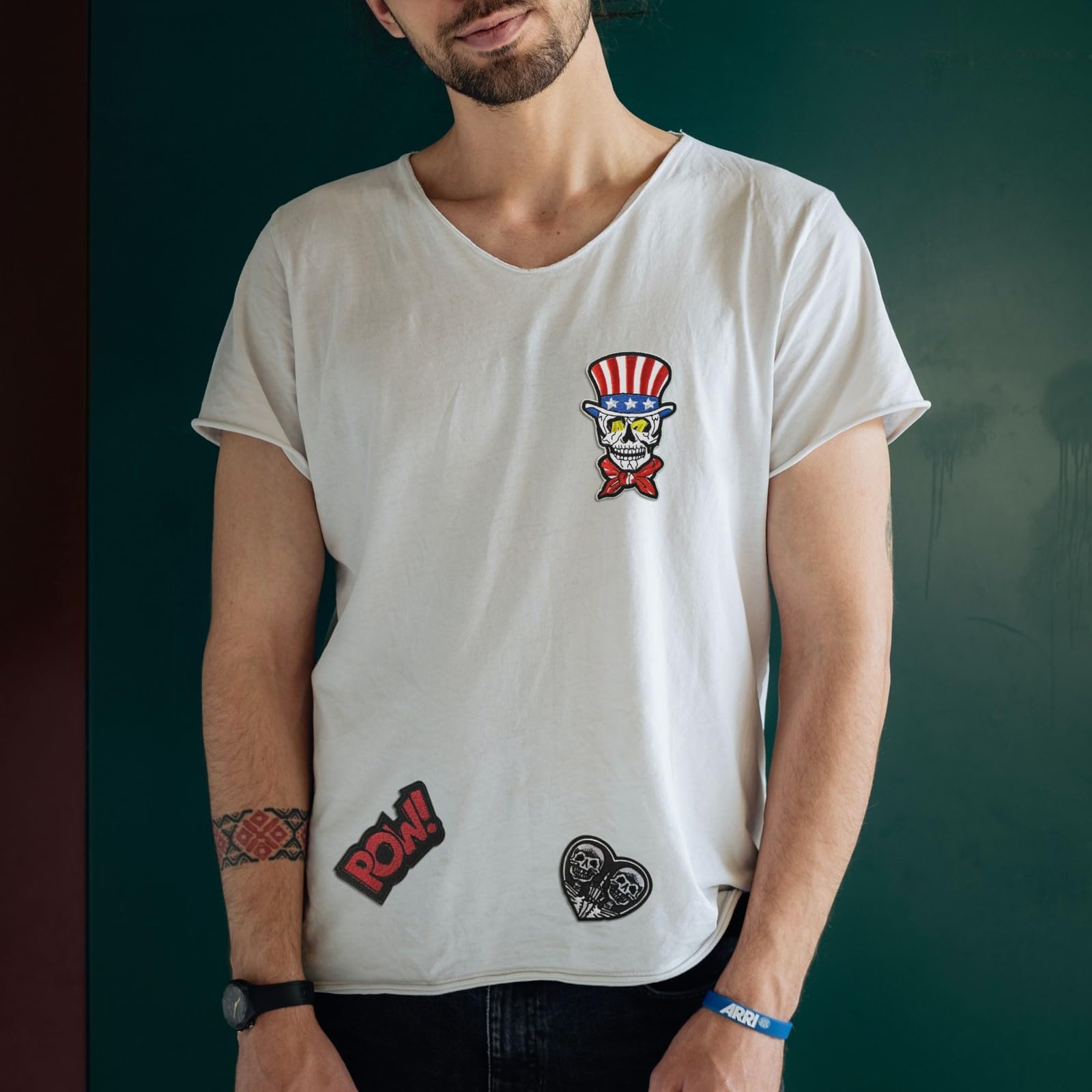 Parches bordados oscuros para planchar para ropa, parches de banda de rock para chaquetas, parches de costura fresca para mochilas, jeans, sombreros, accesorios de bricolaje (Dark3, 14 piezas)