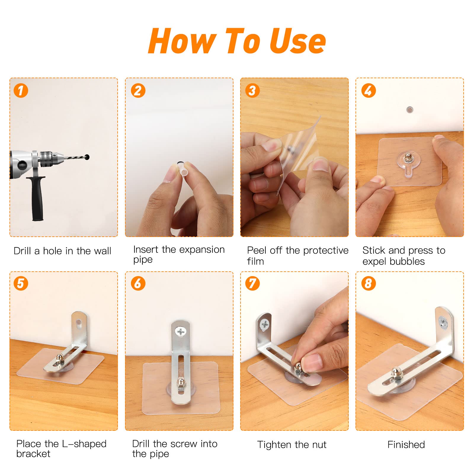 OOTSR Ancrage de Sécurité de Meuble, 8 Paquets Anti-Basculement Kit pour Protection des Bébés et Animaux, Métal Sangle Muraux