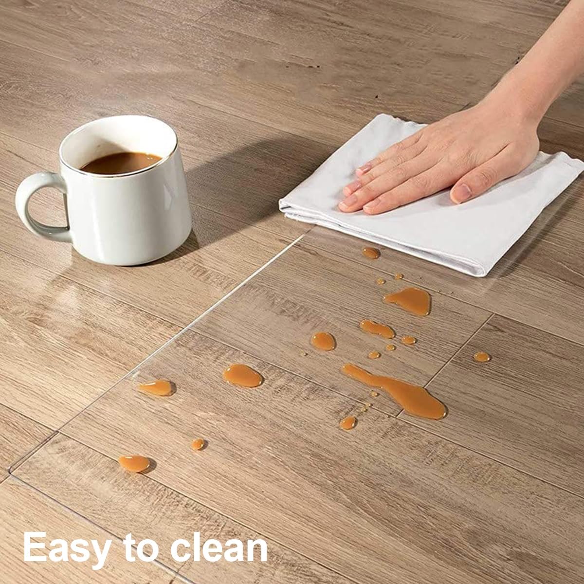 Alfombrilla de PVC transparente para sillas de suelos duros, protector de suelo antideslizante para oficina en casa y cocina, alfombra para madera y azulejos, tamaño de 40 cm, ideal para una máxima
