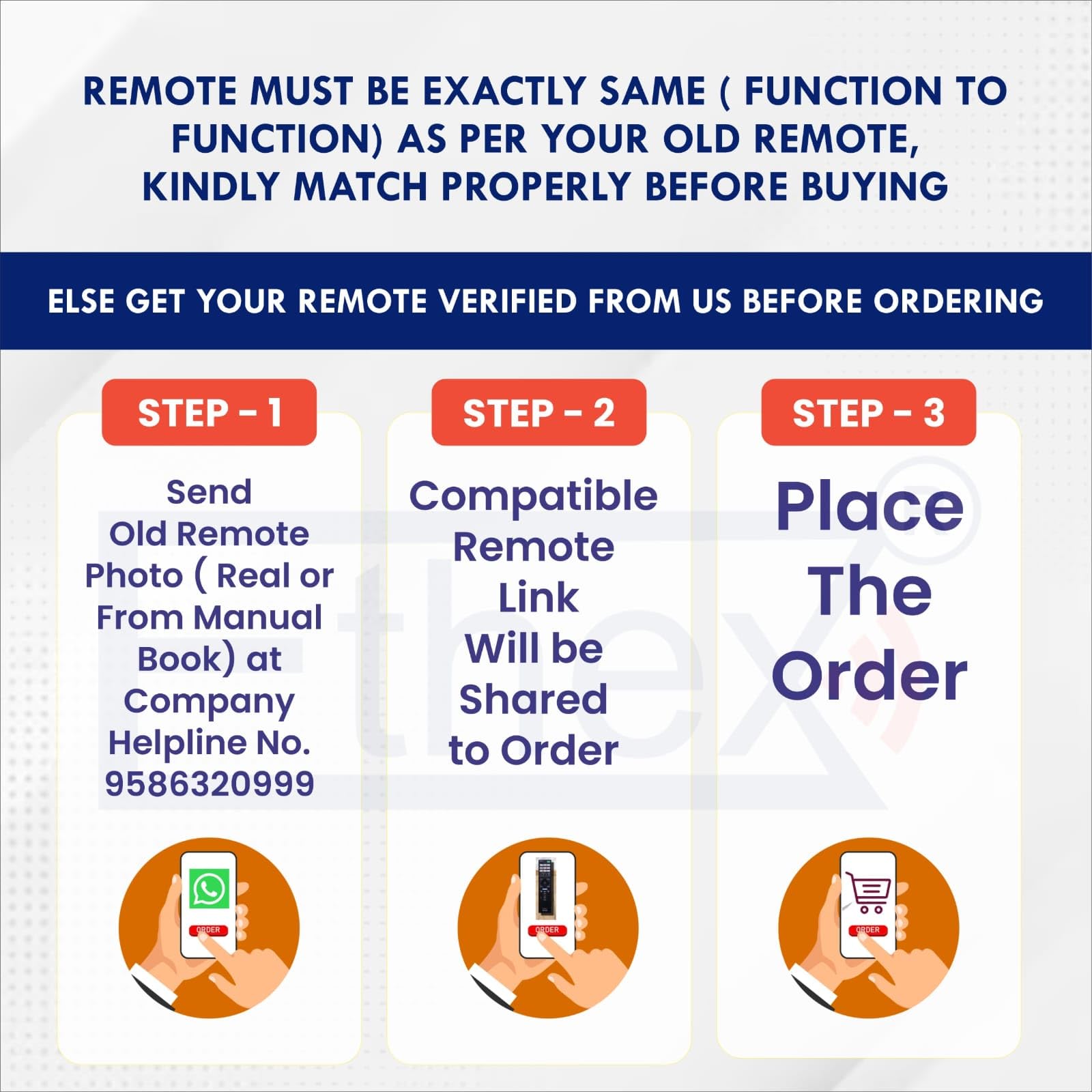 Ethex® Fan Remote Compatible with Original Atomberg Fan Remote 3