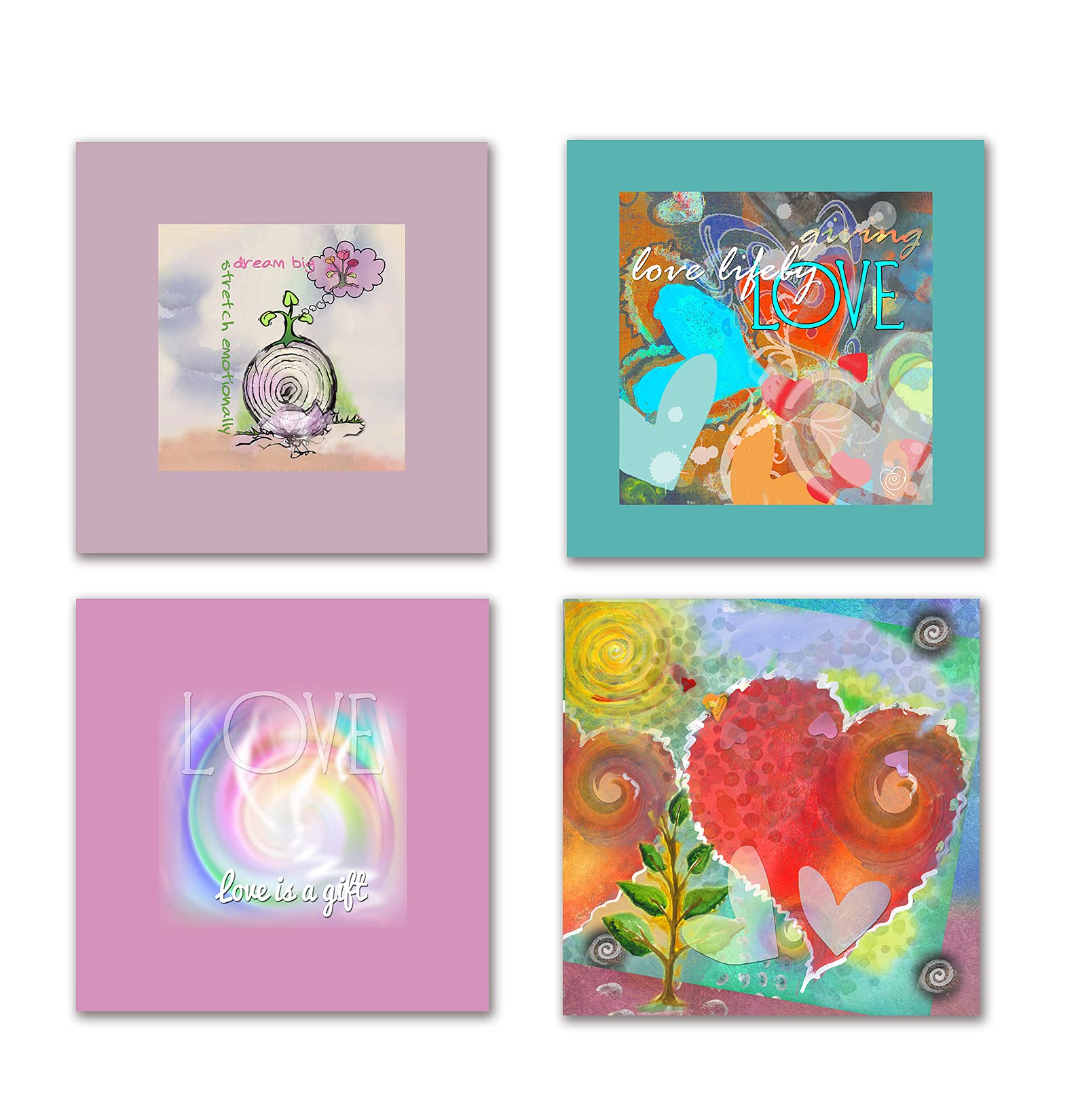 Pink Flower Canvas Art Wall Decor Stretched Frame for Living room Bedroom Bathroom