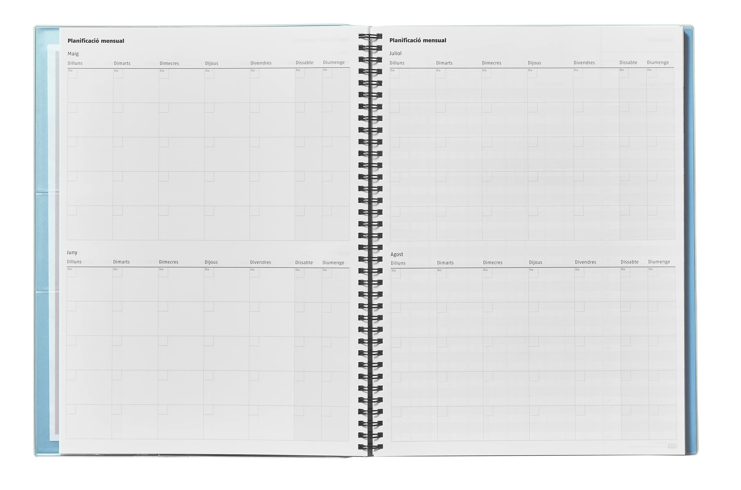 ADDITIO - Cuaderno Tríplex para el profesorado | Planificación mensual y semanal | Evaluación | Tutoría | Reuniones | Papel ecológico | Tamaño 22,5 x 31 cm | Catalán | Lila