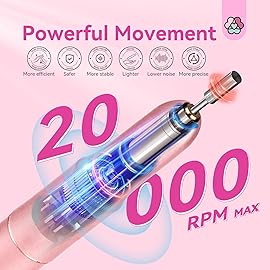 SAVILAND Electric Nail Drill: 2025 Electric Nail File Rose Efile Nail Drill Professional Manicure with 6PCS Nail Drill Bits Portable Nail File & Salon Use Manicure Pedicure at Home