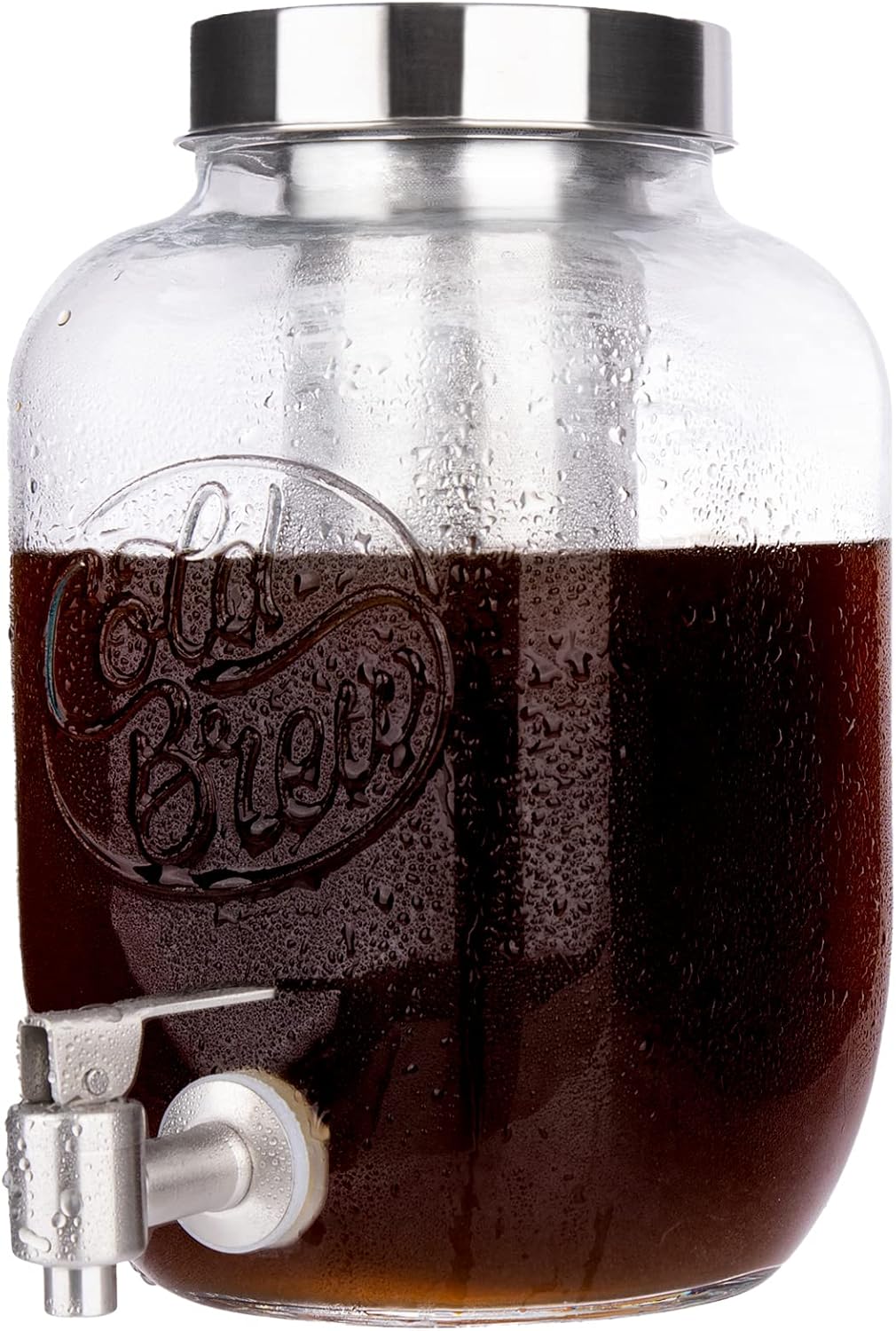 Buy Kook 1 Gallon Mason Jar Drink Dispenser, Thick Glass Carafe
