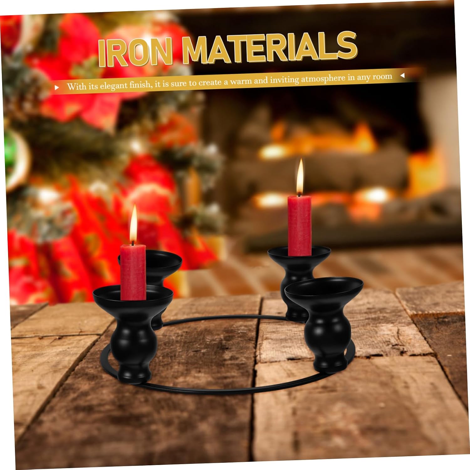 Taper Candle Holder for Christmas Centerpieces Iron Design for Table Decor Accessory Gourd Cup
