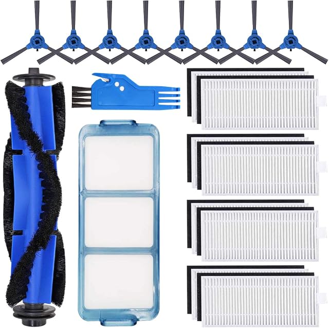 Accessories Kit for Eufy 11S,RoboVac 11S,RoboVac 30,RoboVac 30C,RoboVac 15C, 15T, 12, 35C Robotic Vacuum Cleaner Replacement Parts 19 Pack (8Filters, 8Side Brushes, 1Main Brush, 1Primary Filter)