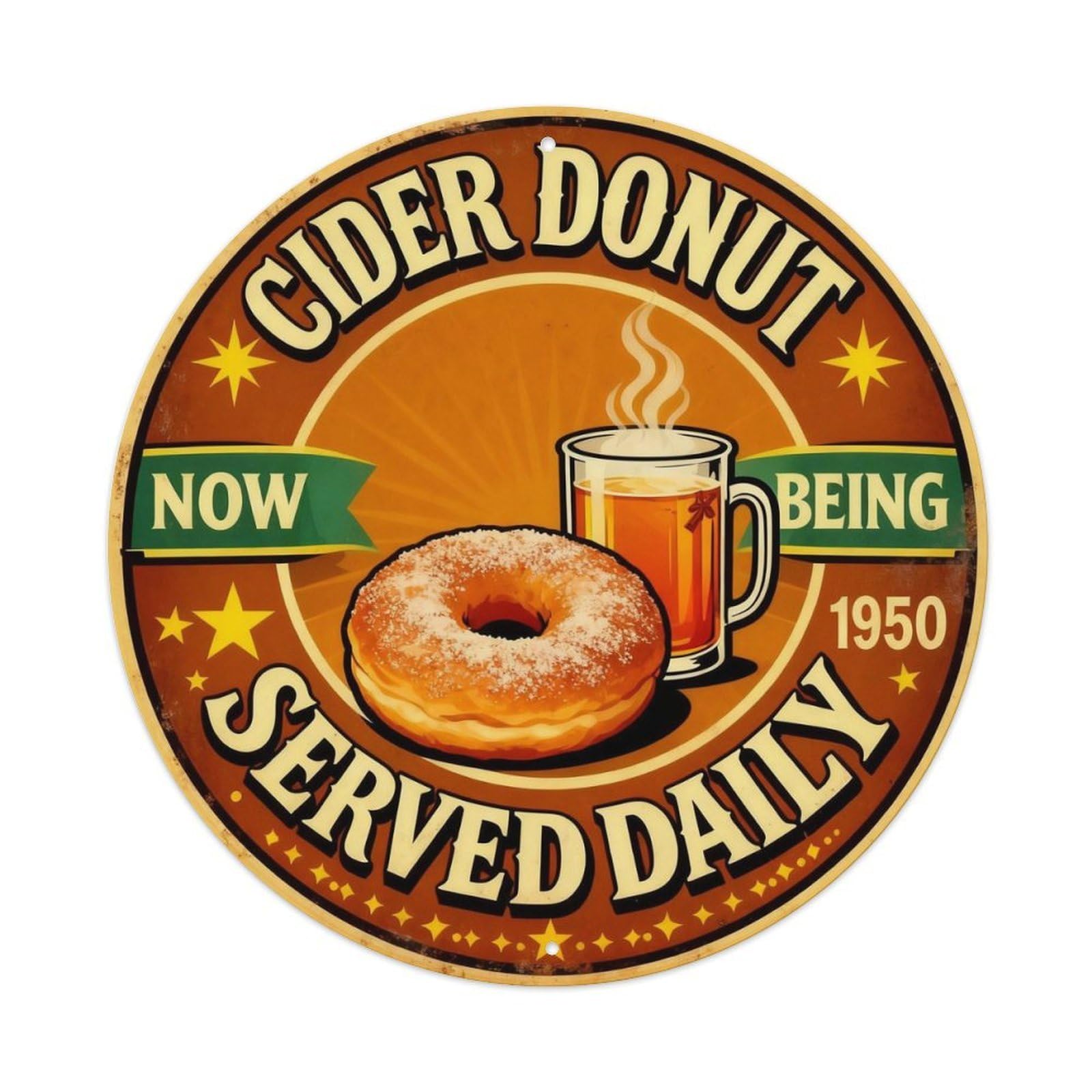 Cider Donut Fall Sign Metal Tin Sign Plaque