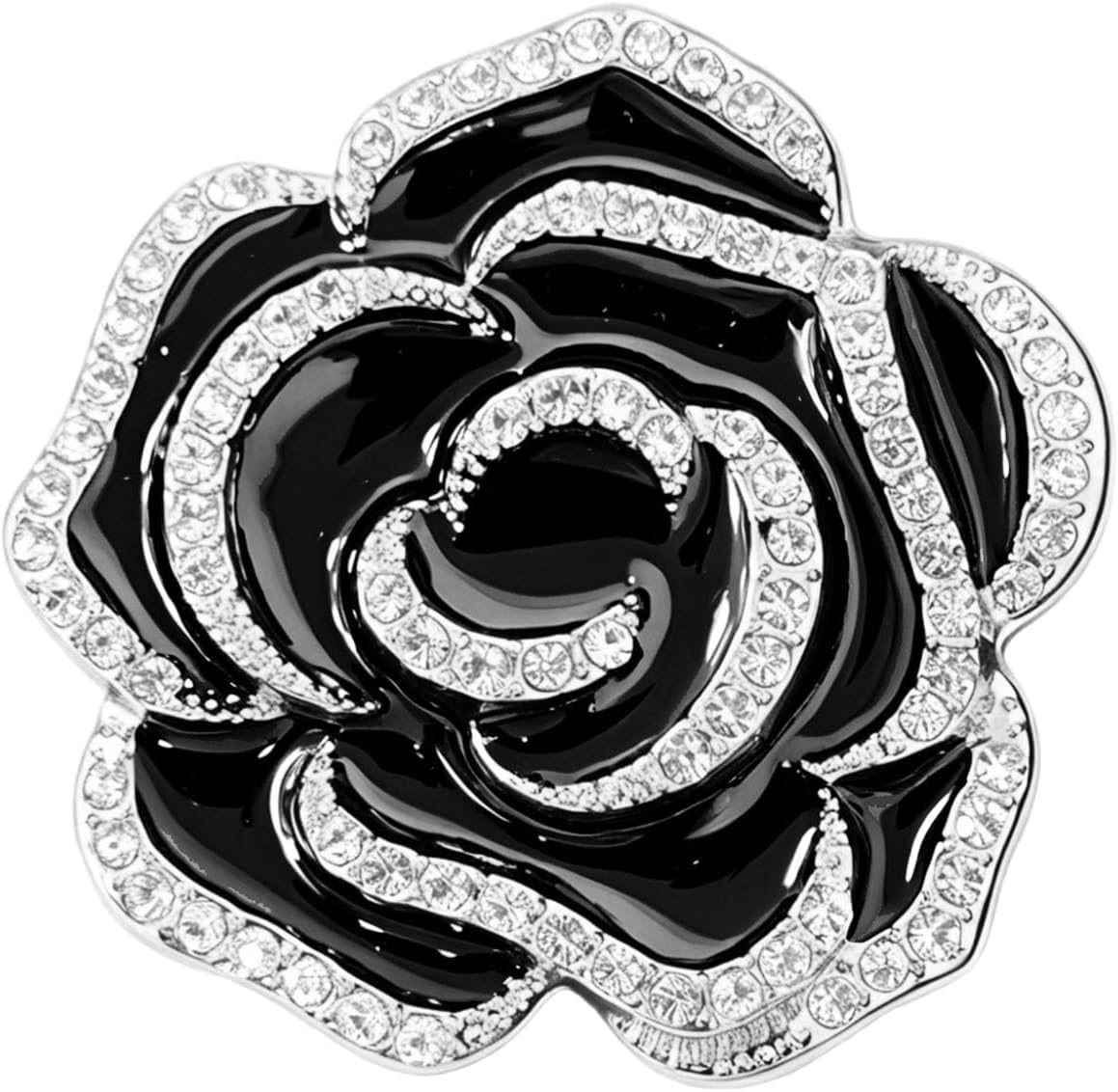 Luxury Enamel Crystal Big Rose Flower Brooch Pin for Women