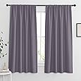 RYB HOME Living Room Curtains Blackout - Light Block Energy Efficiency Small Window Treatment Drapes for Kitchen Dining Baby Nursery Farmhouse Decor, W 42 x L 72 inch, Plum, 2 Panels